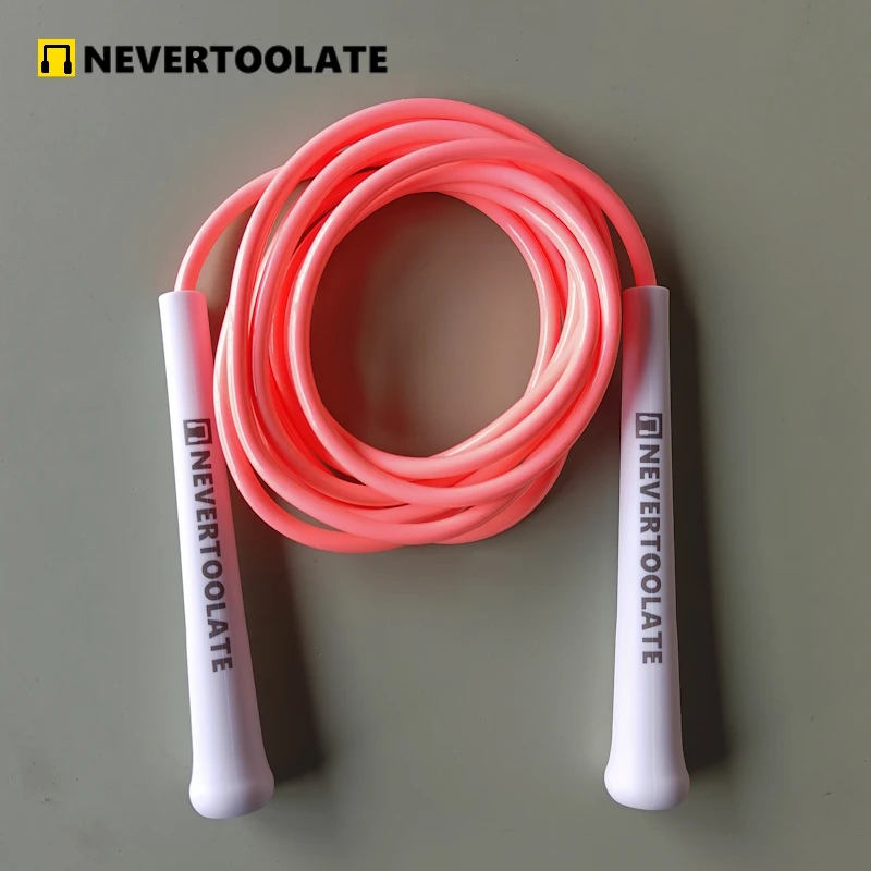 JR100-6 140 gram 6 mm diameter PVC skip rope 15.5cm middle-long handle NEVERTOOLATE GOOD QUALITY