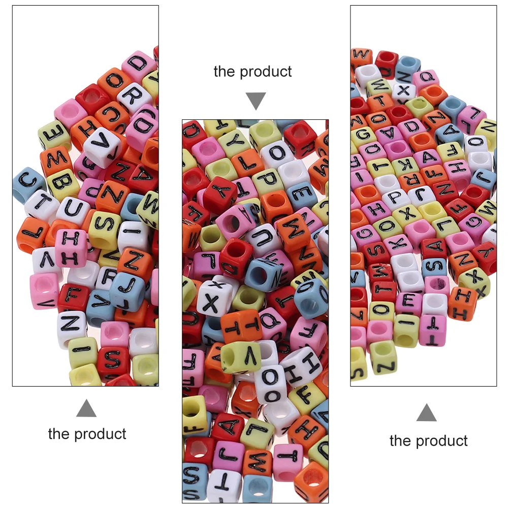 

600 Pcs Alphabet Beads Letter DIY Jewelry Making Bracelet Necklace Keychain Crafts Bright Colors Large Hole Christmas Gifts