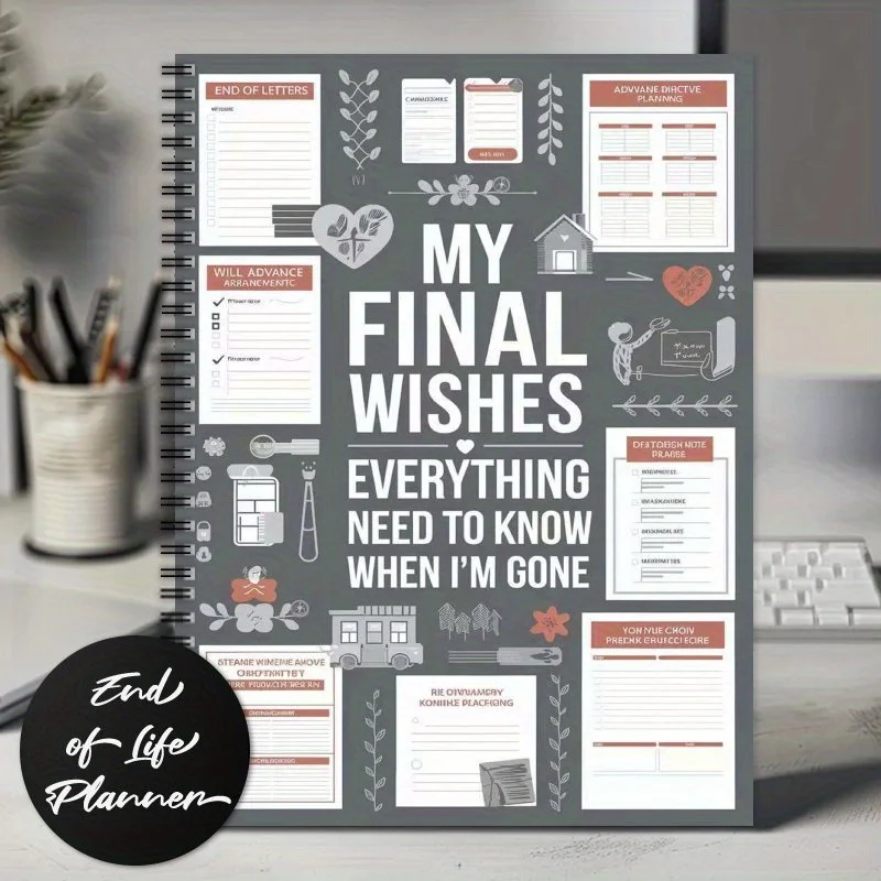 1pc End Of Life Planner Guided Final Arrangements Workbook Organizer Mixed Color Paper Use Without Electricity Will Last Wishes