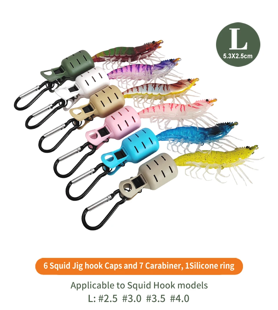 Neue 6 stücke Tintenfisch Jig Köder Schutz Kit Angelhaken Abdeckung Regenschirm Haken Kappen Schutz Angeln Jigs Locken Angeln Zubehör – Detail 4
