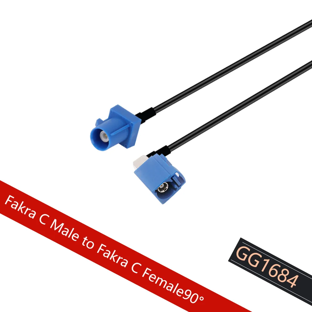 1PC RG174 Coaxial Pigtail สีฟ้า FAKRA C หญิงหญิง F/F Auto Navigation สำหรับจีพีเอสรถยนต์เสาอากาศสาย15ซม.30ซม.50ซม.