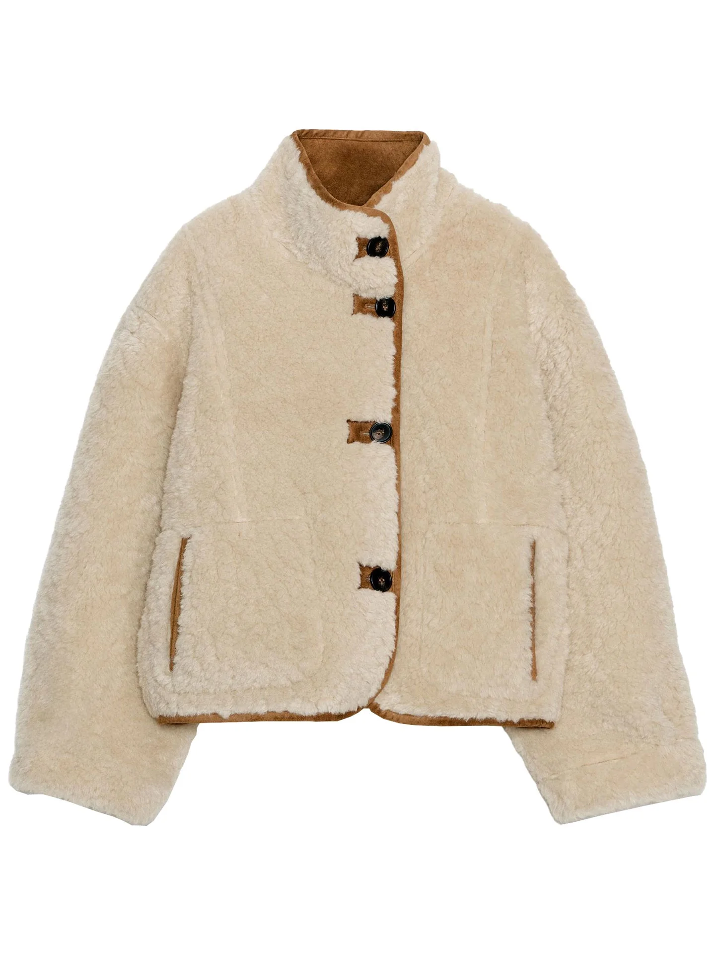 Modny dwustronny płaszcz Fce Jaet Zaprha 2025, nowa kolekcja jesień, damski płaszcz casualowy, odzież wierzchnia w stylu Sli Trend.