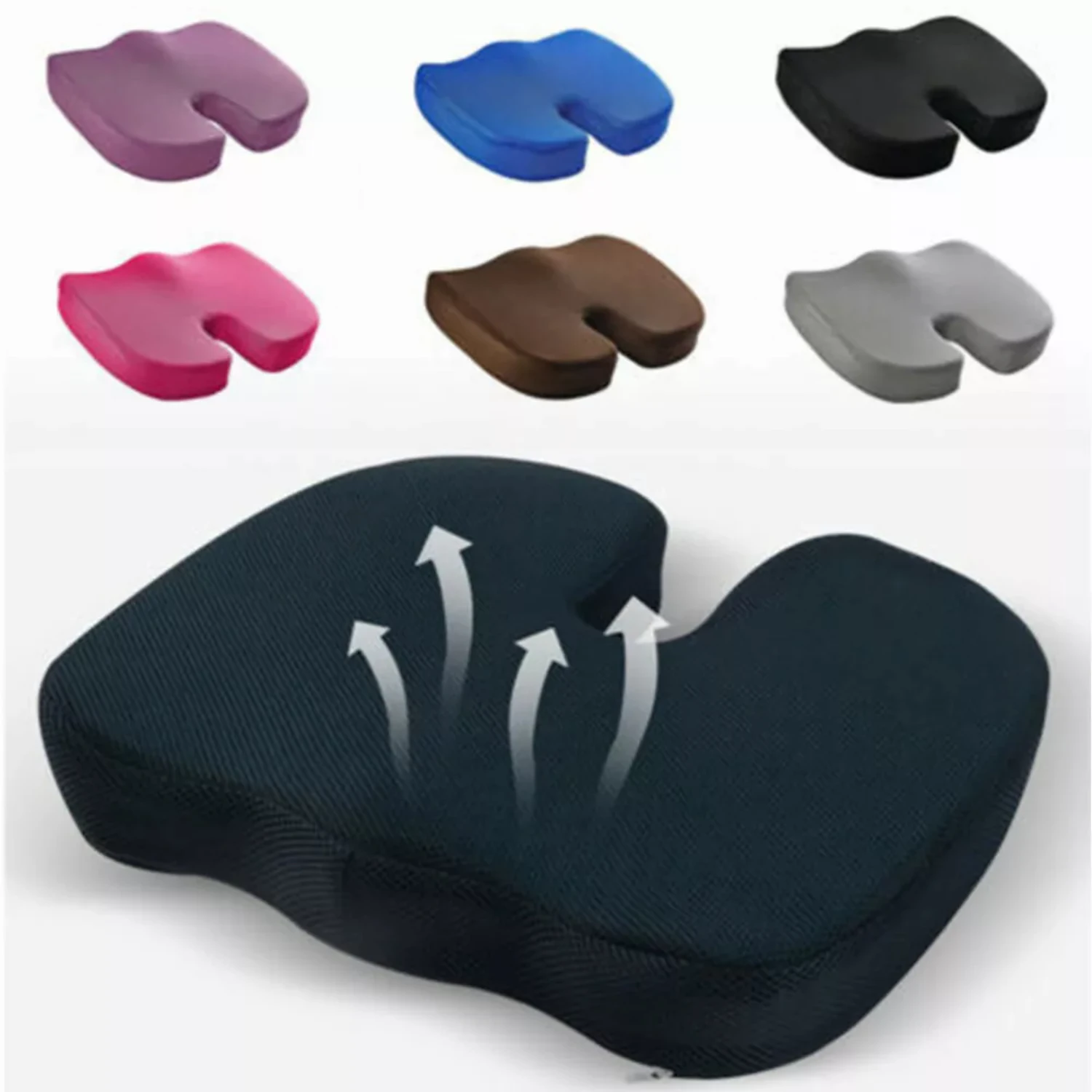 Memory Foam Chair Cushion Office  Pad For Relief Pain Tailbone Coccyx Pillow