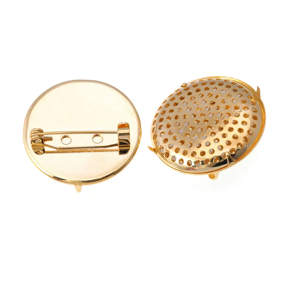 5 set 18MM 25MM 30MM ottone combinabile spilla rotonda Base spilla pin impostazioni gioielli fai da te forniture accessori