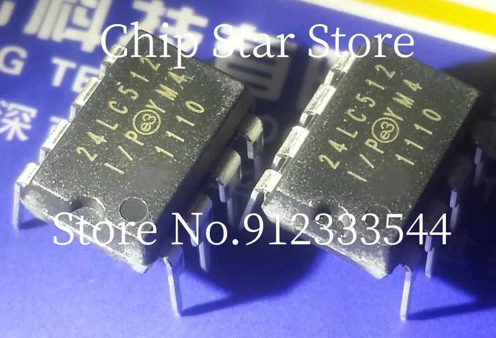 5-100pcs  24LC512-I/P 24LC512 DIP8 EEPROM 512 Kbit 64K x 8bit Serial I2C (2-Wire) 100%New And Original
