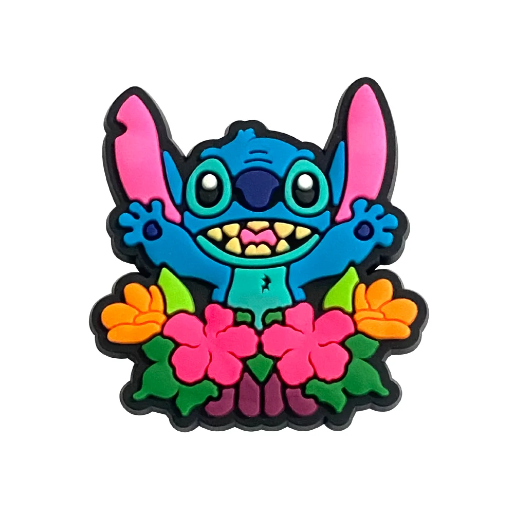 20 unids/set divertidos dijes de zapatos de pvc de Disney Stitch para mujeres y hombres, accesorios de zapatos unisex de dibujos animados, regalos de fiesta de cumpleaños