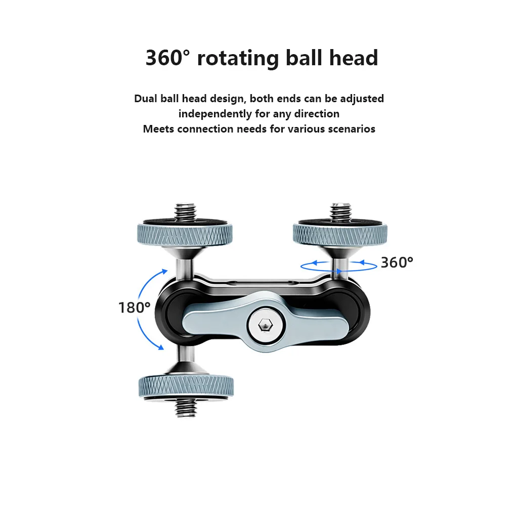 Magic Arm 92-103MM Dual 1/4" Schraube 360° ° Kugelkopf Verstellbarer Gelenkarm für Kamerakäfig Gimbal Stativ Monitor Mikrofon – Detail 21