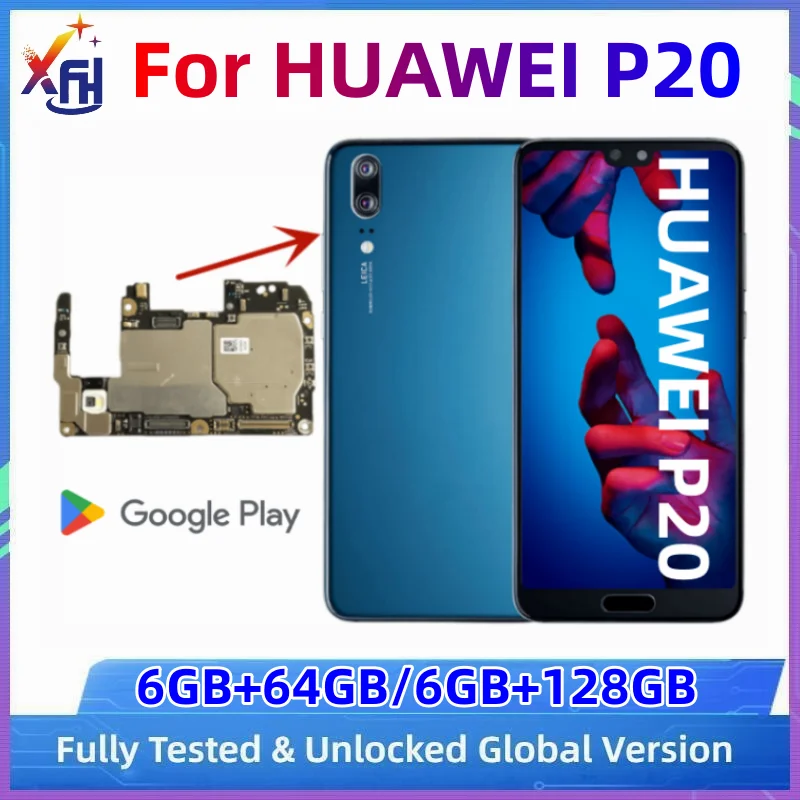 Moederbord Voor Huawei P20, Origineel Moederbord, 64Gb, 128Gb Rom, Logic Board Met Kirin 970 Processor