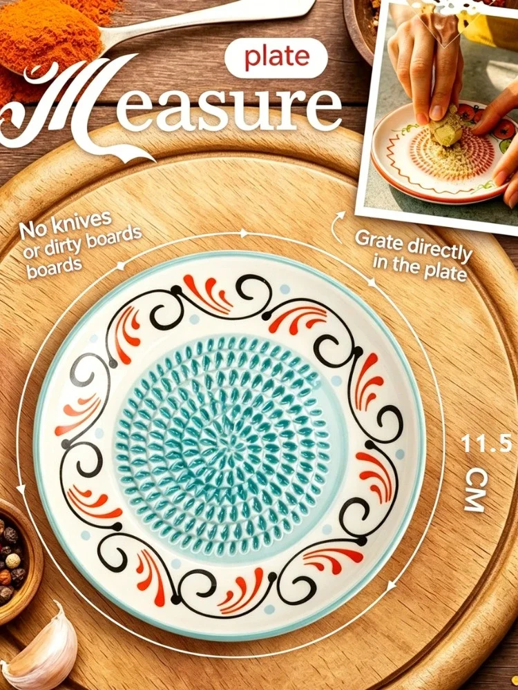 Upgraded Innovative Ceramic Garlic Graters Turkey Plate Frutero Multi-Purpose Home Dish for vegetables Ginger Garlic Dish