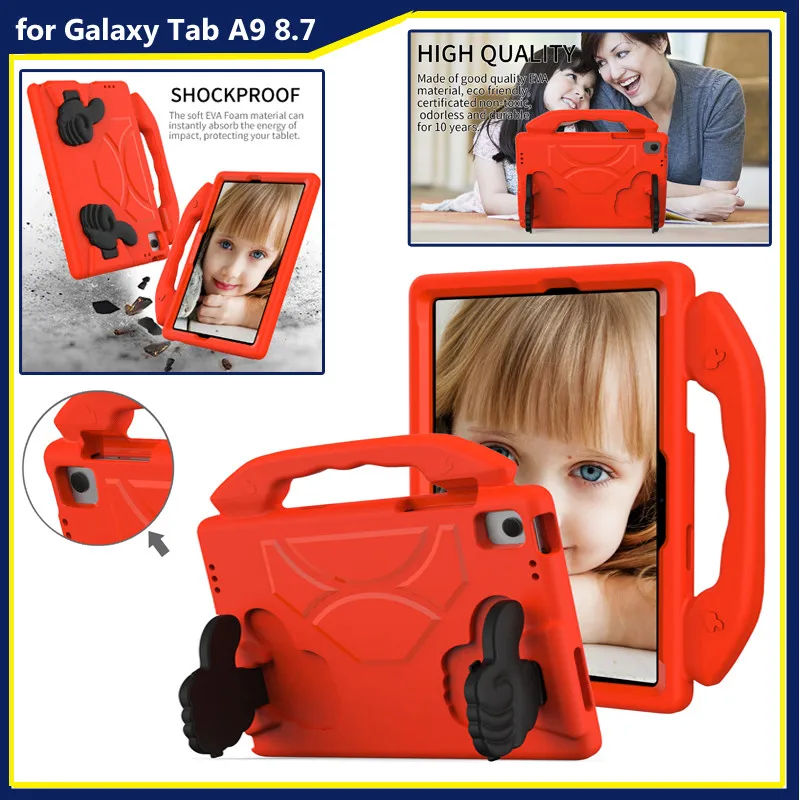 

for Smausng Galaxy Tab Tab A11 8.7" 2025 X133 X135 A11 Plus S10 FE A9 X110 S9 S7 S8 S6 Lite A8 A 8.0 A7 Eva Handle Stand Case