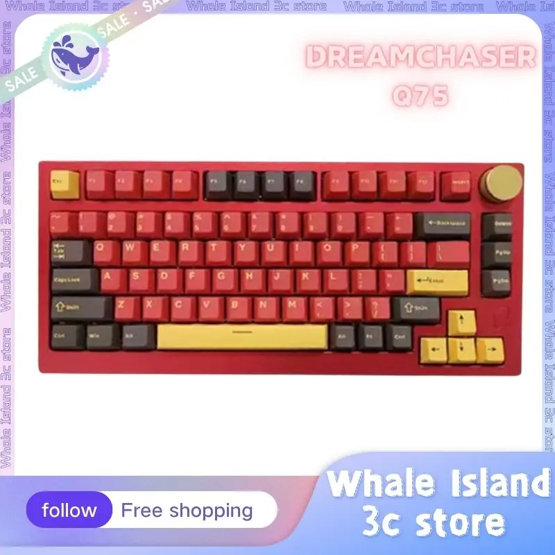 

Dreamchaser Q75 Mechanical Keyboard Bluetooth Wireless Keyboard Aluminium 3mode 81keys Gasket Rgb Hot Swap Pbt Gaming Keyboards