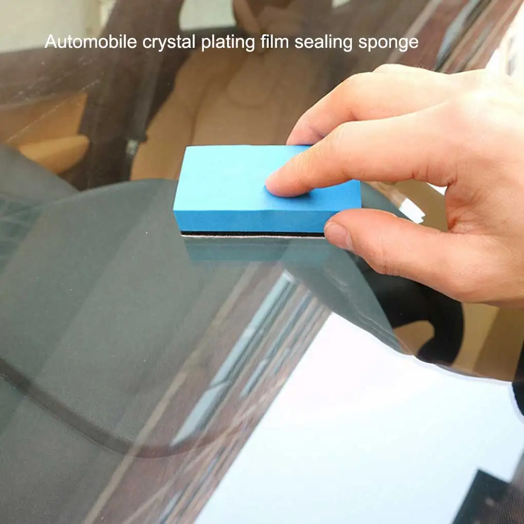 Car Ceramic Coating Sponge Blue Square Applicator Clean Cloth Wax Coat Cleaning Tool Pads Auto Waxing Polishing