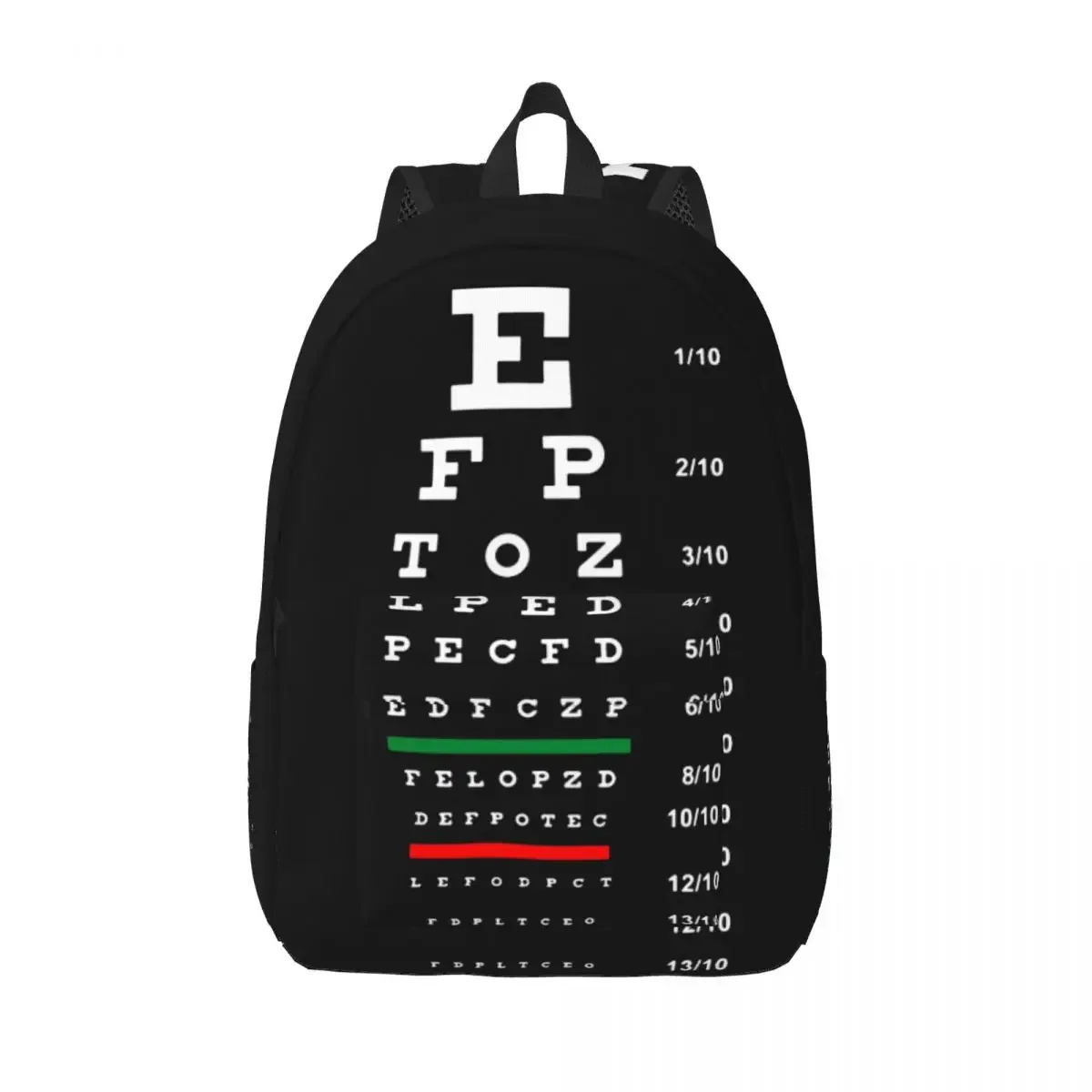 Ophthalmologist Optical Chart Canvas Backpacks for Women Water Resistant College School Eye Exam Glasses Bag Printing Bookbags