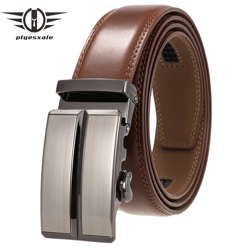 

2024 New Fashion Automatic Buckle Genuine Leather Black Belt for Men Luxury Brand Jeans High Quality Waist Golf Men's Belt G1213