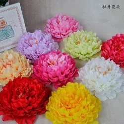10PCS 18CM Big Flower heads Silk Peony Artificial Flower Heads Wedding Home Furnishings Wreath Handicrafts Party Birthday Decor