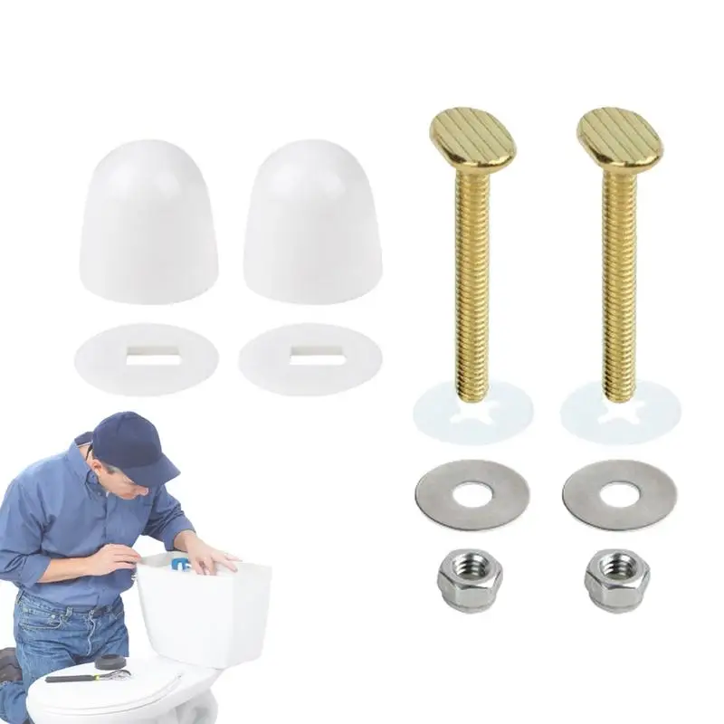 Toilet Floor S Set Multifunctional Durable Toilet Set Toilet Parts Wear-Resistant S Nut Cover Set Toilet Floor S Caps Set For