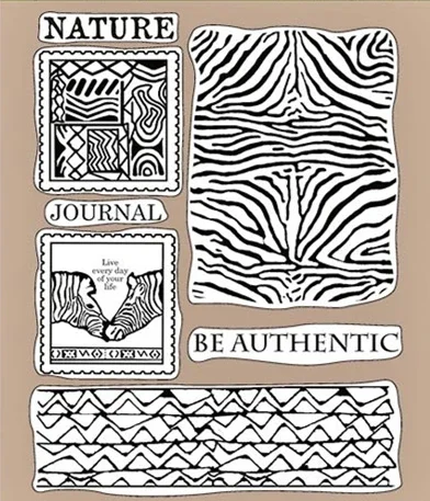 2022 New DIY Sellos Scrapbooking Paper Making Zebra Texture Ethical Borders Clear Stamp Embossing Craft Card Transparent Seals