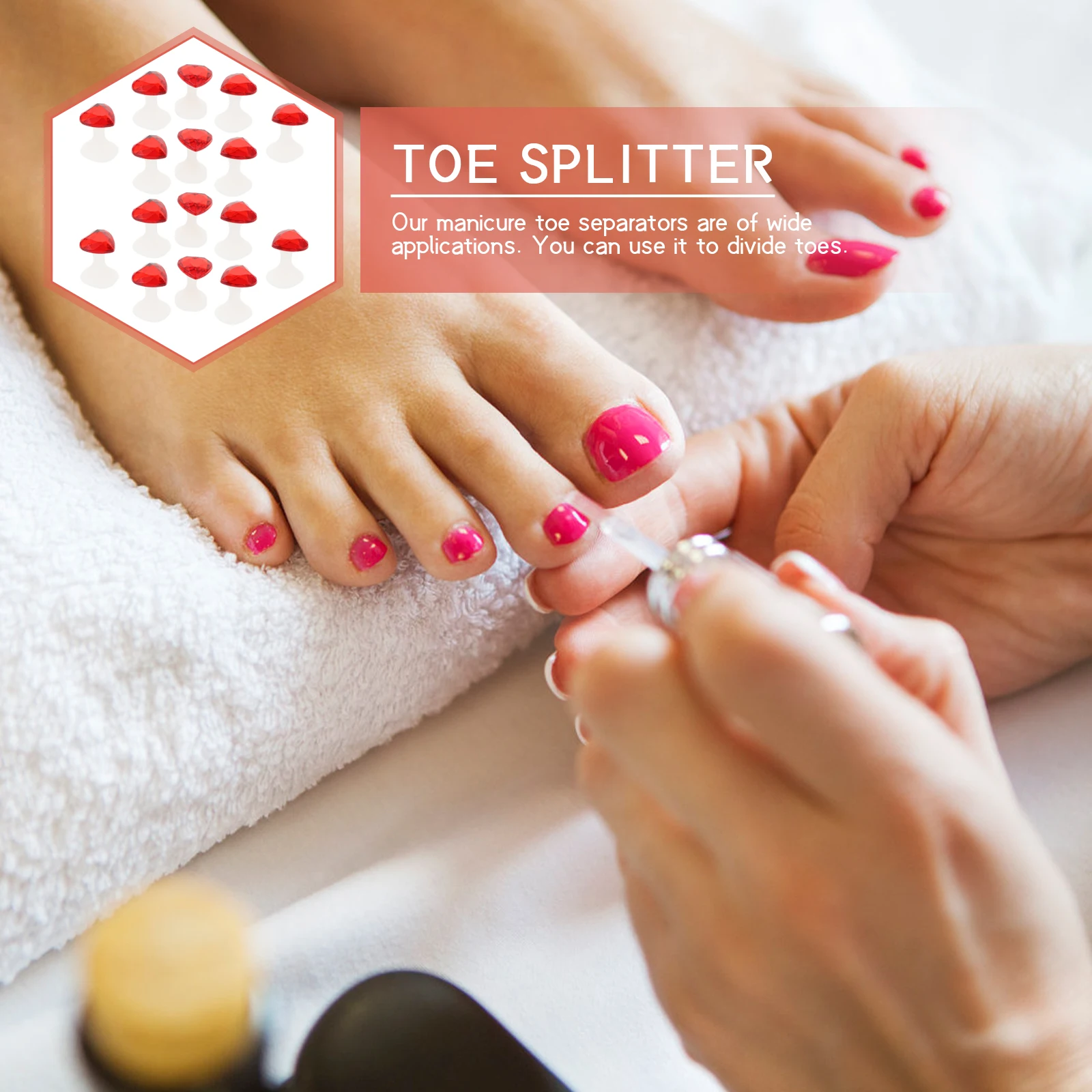 

16pcs Toe Separators Nail Art Manicure Pedicure Tools Comfortable Silica Gel Silicone Lovely Design Delicate Shape Families
