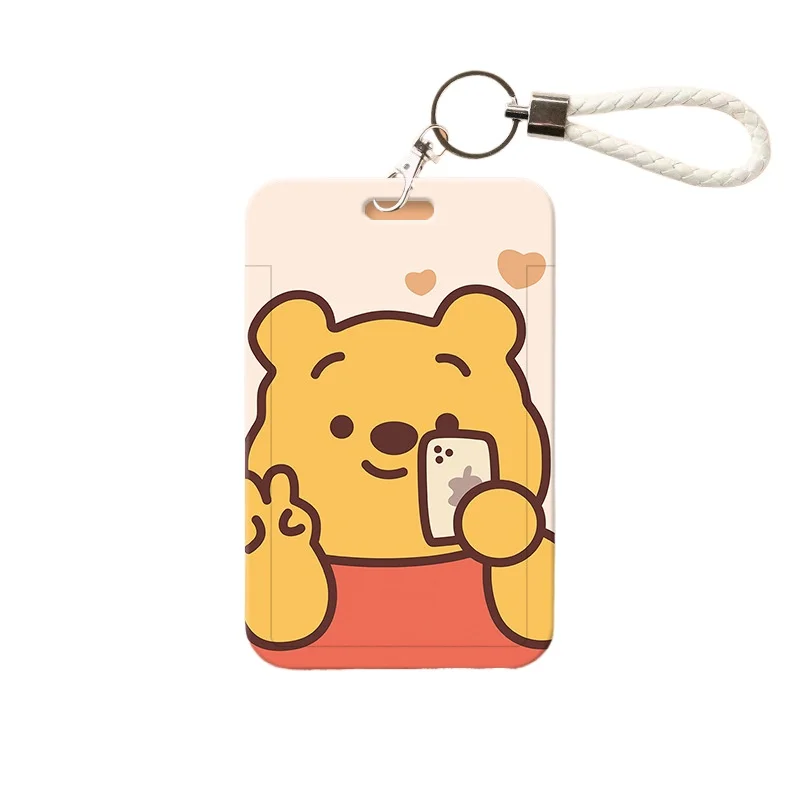 حامل بطاقات ديزني ويني ذا بوه للأطفال الطلاب Kawaii حامل شارة محمول للتحكم في الوصول إلى بطاقة حافلة وجبة الحرم الجامعي #1