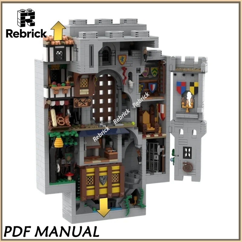 

Стеновые панели для средневекового замка MOC, ретро-детали для стен крепости для диорам и макетов сцен