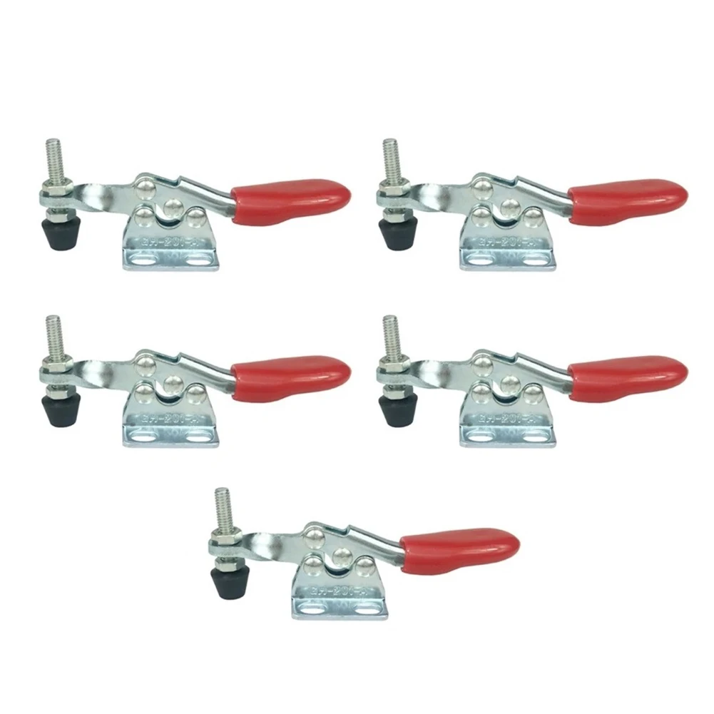 

Retracted Clamp Toggle Clamp GH-201A Metal Rubber Cushion 5pcs 80mm 27Kg/ 60Lbs Home Workshop Equipment Hand Tools