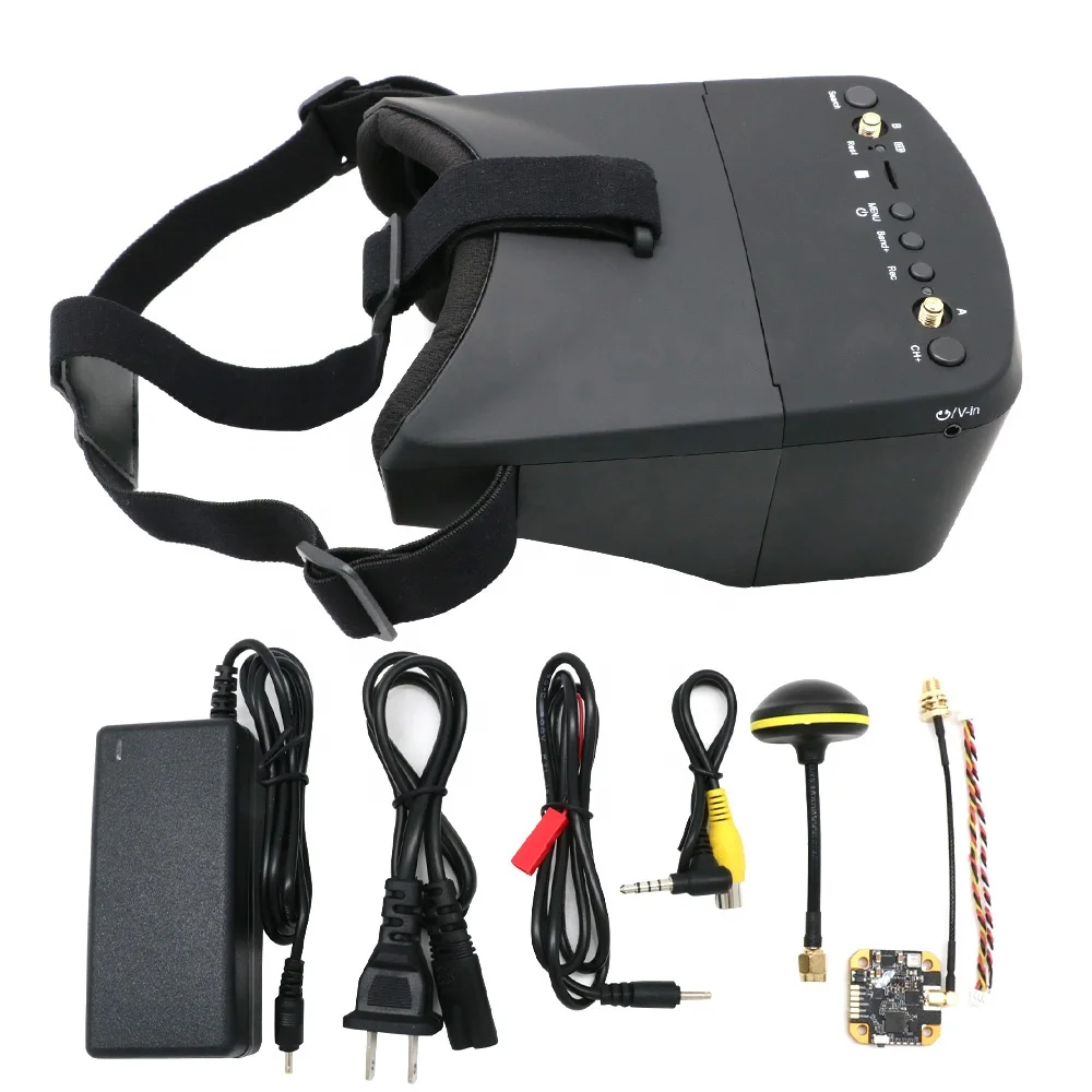 EV800D 5.8G 40CH 5 Inch 800*480 Video Headset HD DVR Diversity FPV Goggles With Battery For RC Model RC FPV view 5