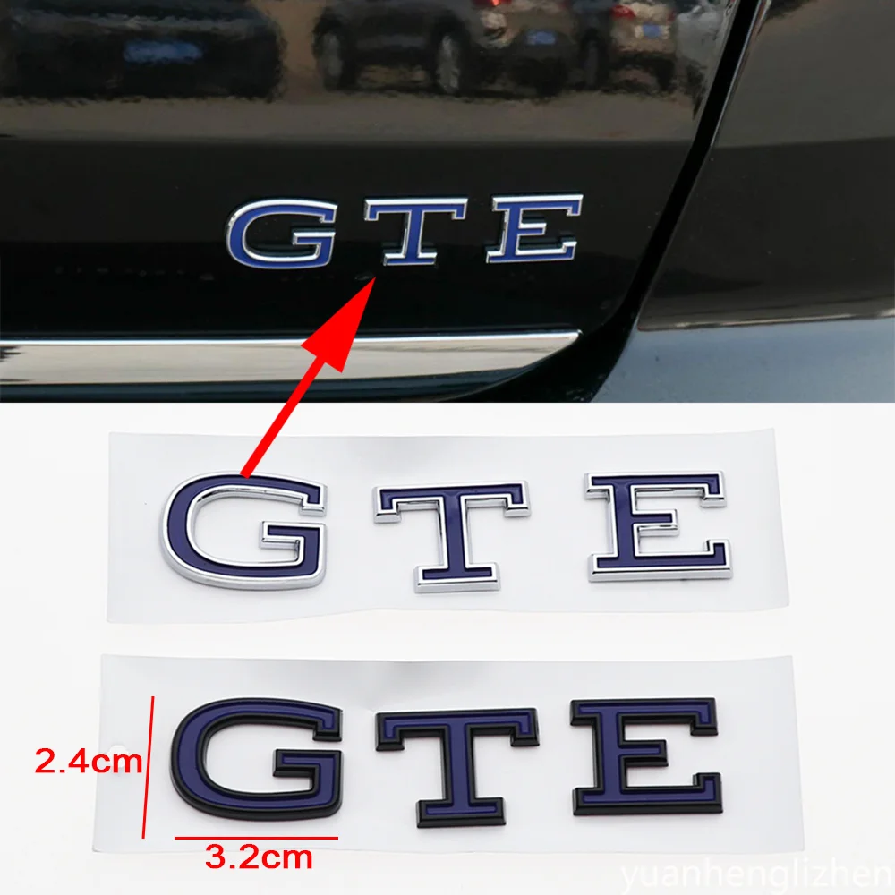 1PC 3D ABS GTE Car Letter Logo Sticker Tail Bumper Badge Auto Rear Trunk Emblem Accessories For VW Golf 7 7.5 refit