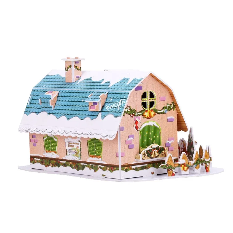 8 Style Christmas Castle Building 3D Puzzle Model X'max House Architecture Construction Jigsaw Puzzles Toys Kids Christmas Gift