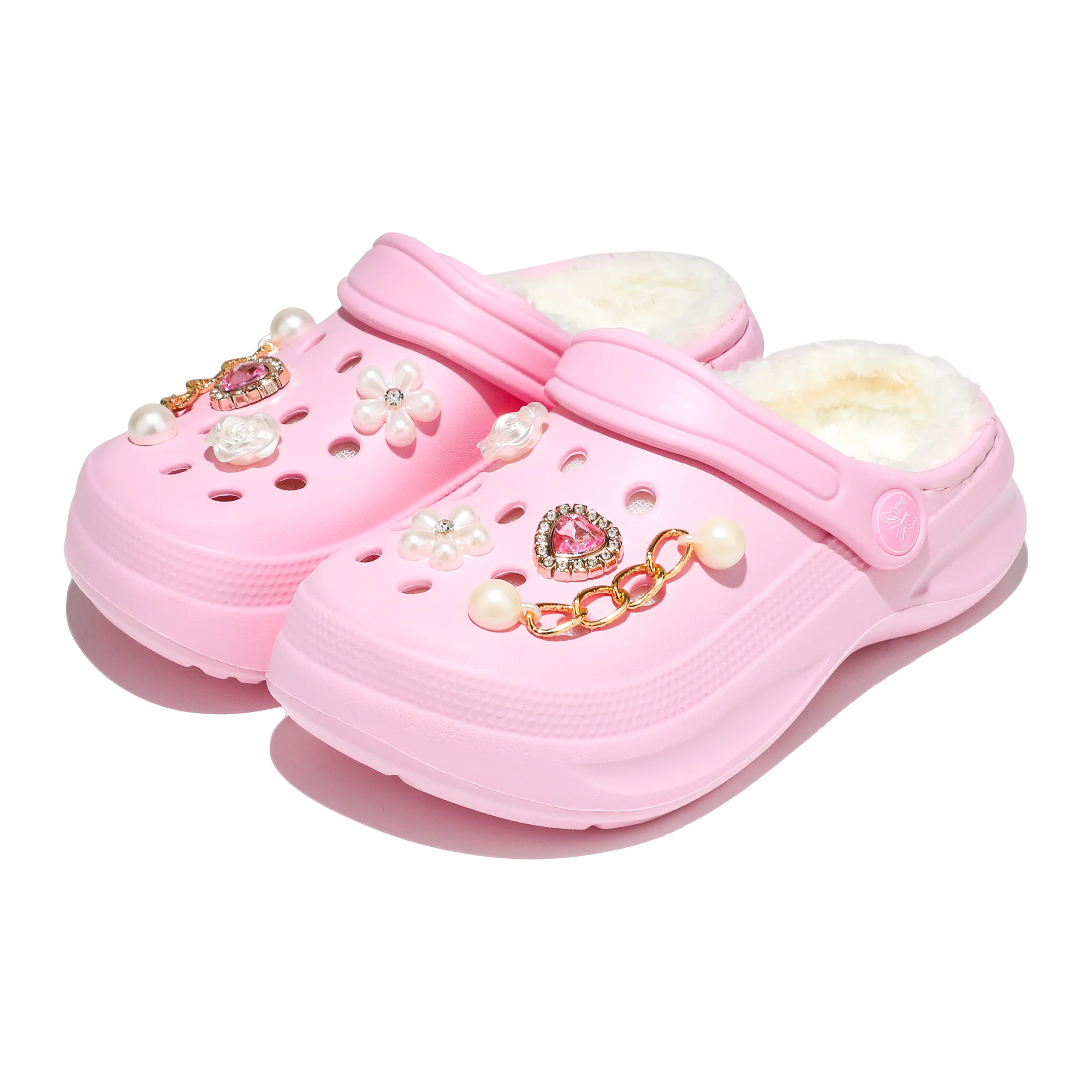 Kinder-Clogs und -Mules mit Fellfutter, leichte Garten-Schuhe mit Baumwollfutter, warme Hausschuhe für Jungen, Mädchen und Kleinkinder, 168. – Detail 8
