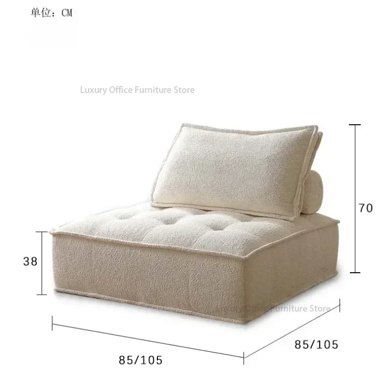 Nordic Simple Living Room Sofa Beancurd Block Armless Combination Vacuum Compression Cloth Sofa Luxury Recliner Home Furniture