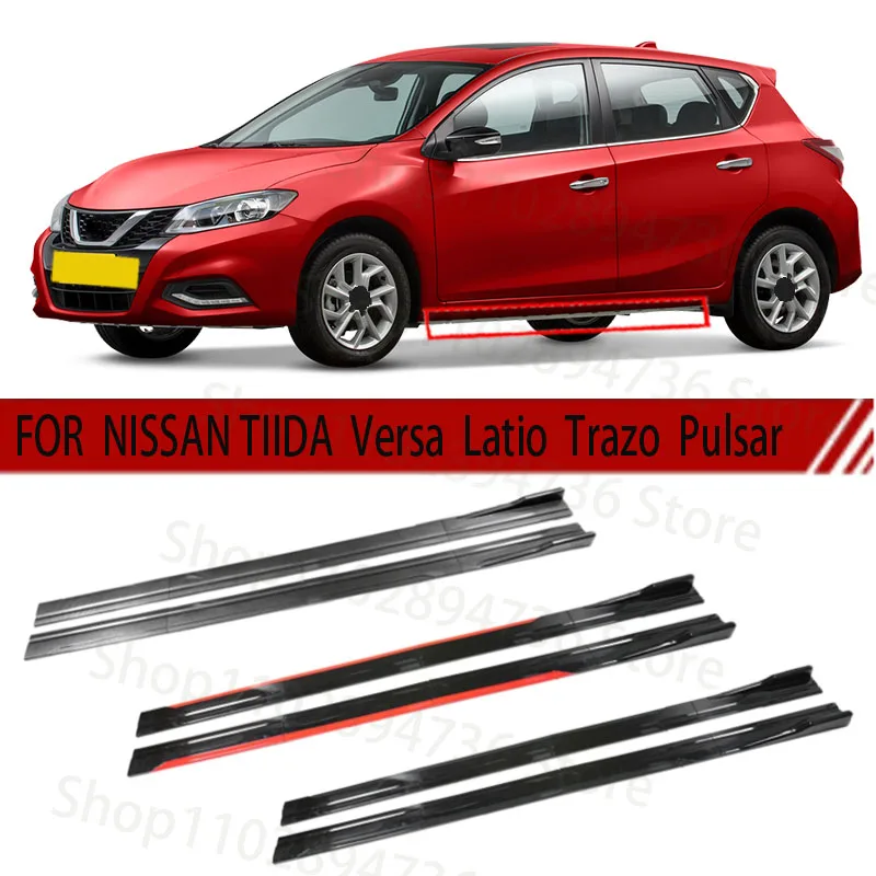 

FOR NISSAN TIIDA Versa Latio Trazo Pulsar 2M Car Side Skirt Extension Plate Lip Separator Bumper 2.18M Racing Side Spoiler