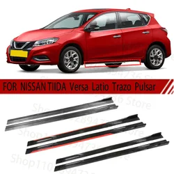FOR NISSAN TIIDA  Versa  Latio  Trazo  Pulsar 2M Car Side Skirt Extension Plate Lip Separator Bumper 2.18M Racing Side Spoiler