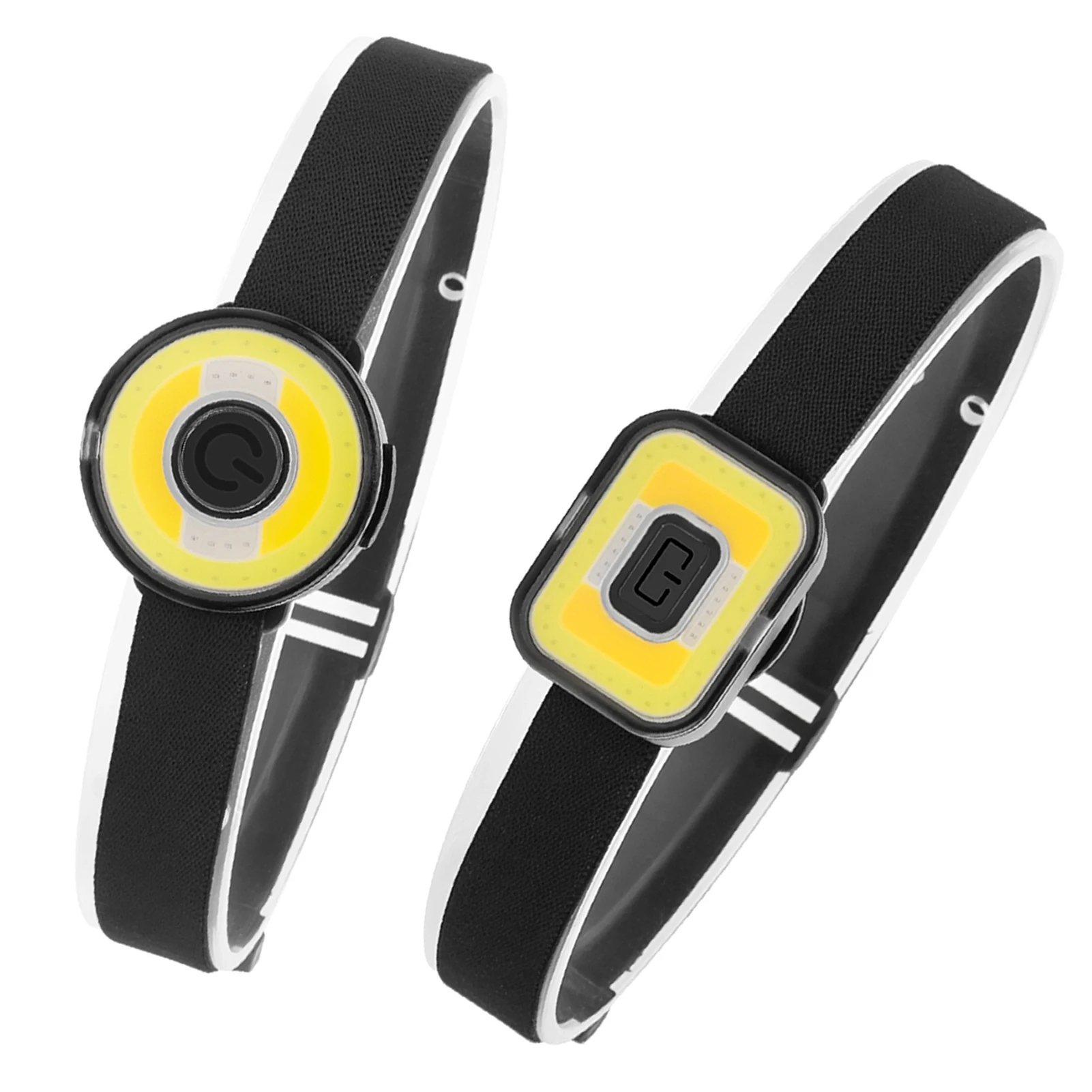 كشاف أمامي COB لشحن USB مع ضوء تحذير أحمر أزرق مصباح أمامي قابل لإعادة الشحن