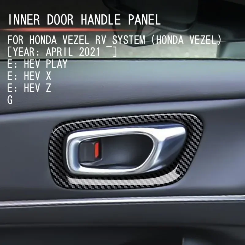 Car Interior Door Handle Bowl Frame Cover Trim for Honda VEZEL HRV Interior Accessories 2021 2022 2023 2024