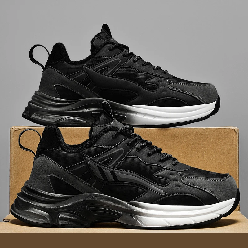 

Men's sports shoes casual winter fashion plush warm new comfortable outdoor anti slip wear-resistant running casual sports shoes