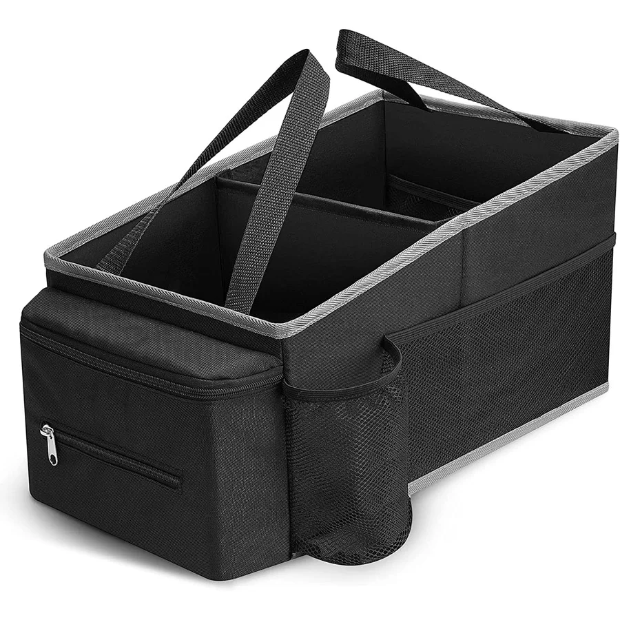 

Car Storage Organizer Features 13 Pockets Cup Holders Tissue Box Car Passenger Seat Organizer for Kids Toys with Belt