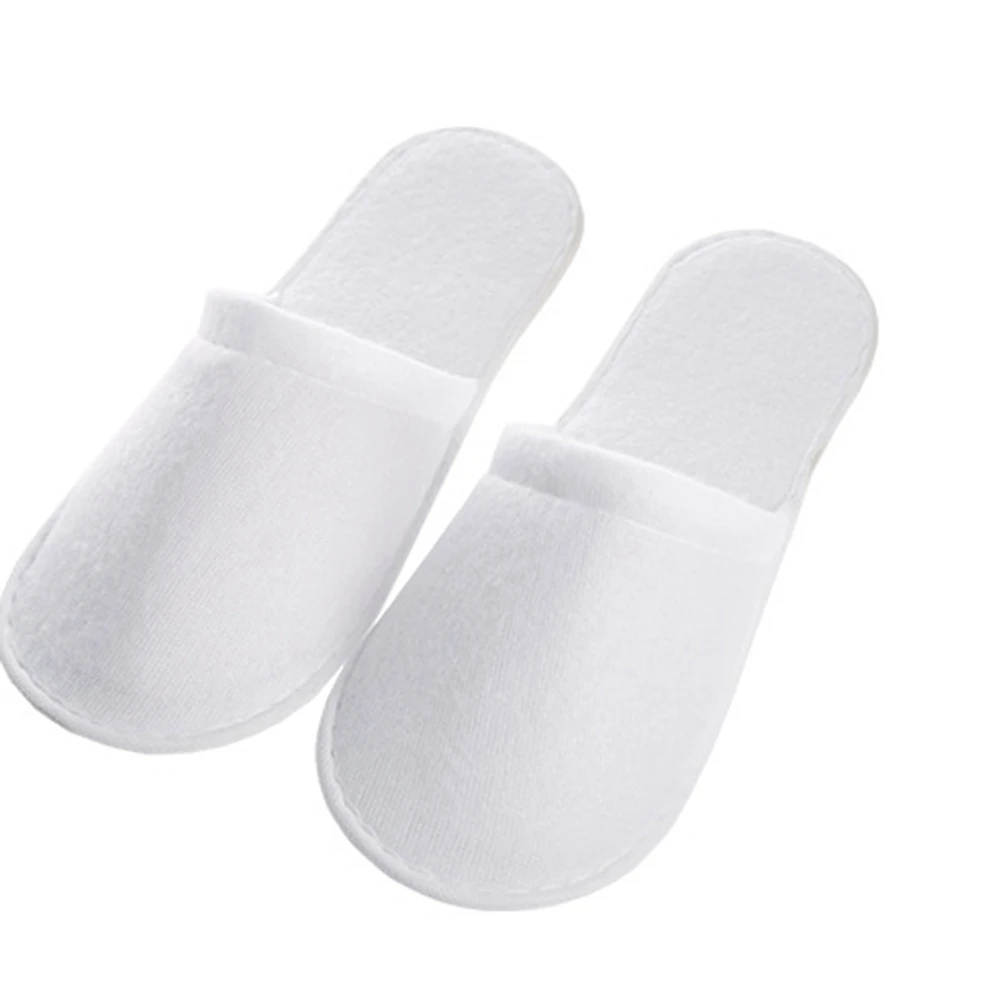 Zapatillas desechables con punta cerrada para hombre y mujer, pantuflas ultrafinas de felpa cepillada, antideslizantes, para Hotel y Casa, 40 pares