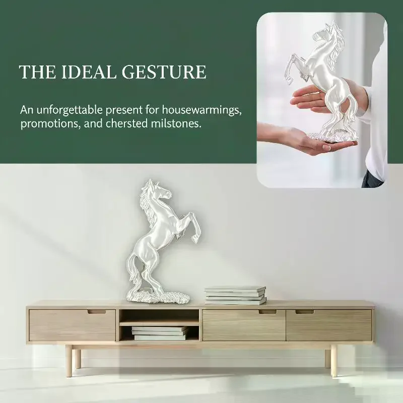 3D Printed Horse Statue: Pegasus Sculpture Modern Animal Art Decor Success Symbol Home Office