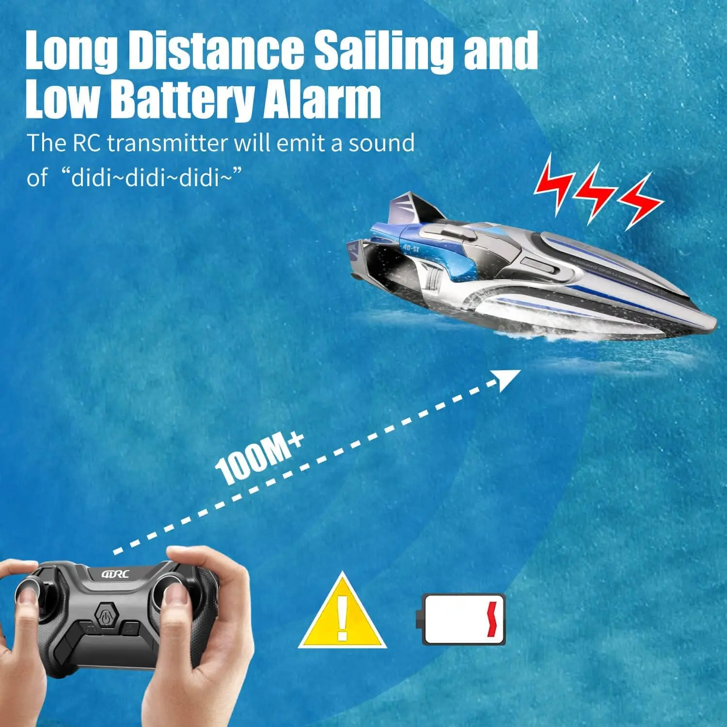 S1 2.4G High-speed Remote Control Speedboat 30 Km/h Waterproof Electric Remote Control Rowing Double Propoler Children\'s Gift