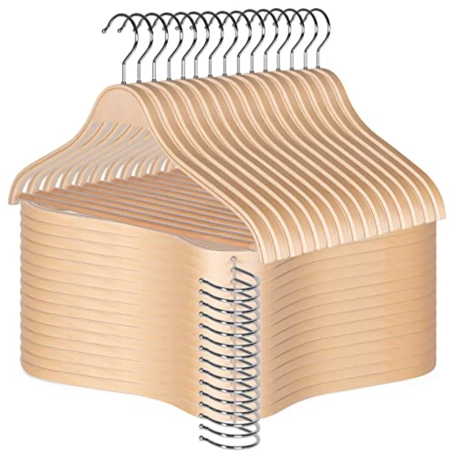 

Деревянные вешалки для одежды, легкие, с нескользящей планкой для брюк, натуральное покрытие