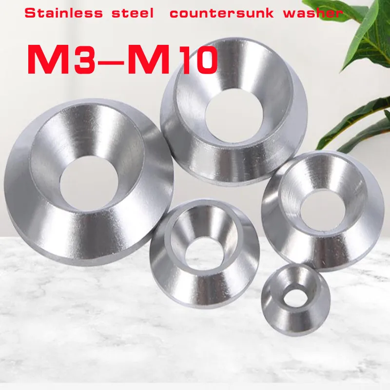 

3-10pcs M3 M4 M5 M6 M8 M8 Stainless steel Countersunk Umbrella Flat Head Screw Concave Conical Decorative Groove Washer