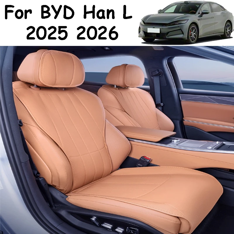 

For BYD Han L 2025 2026 Car Seat Cushion All-season Universal Decoration Seat Cover Protective Accessories Leather Dirt Proof