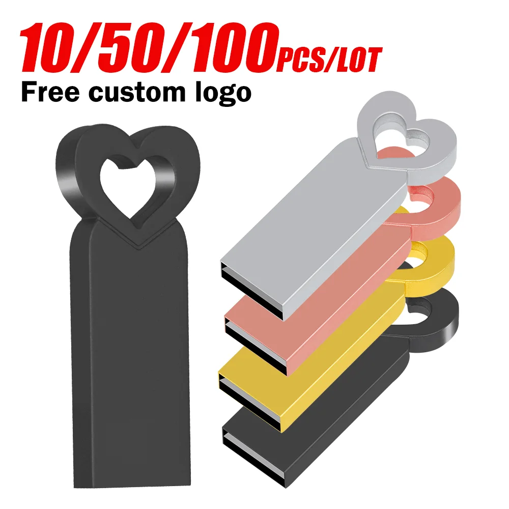 

10/50/100Pcslot Бесплатный индивидуальный логотип Металлический USB-накопитель 1 ГБ 2 ГБ 4 ГБ 8 ГБ 16 ГБ Флэш-накопитель 32 ГБ Memory Stick Company Подарок U-диск
