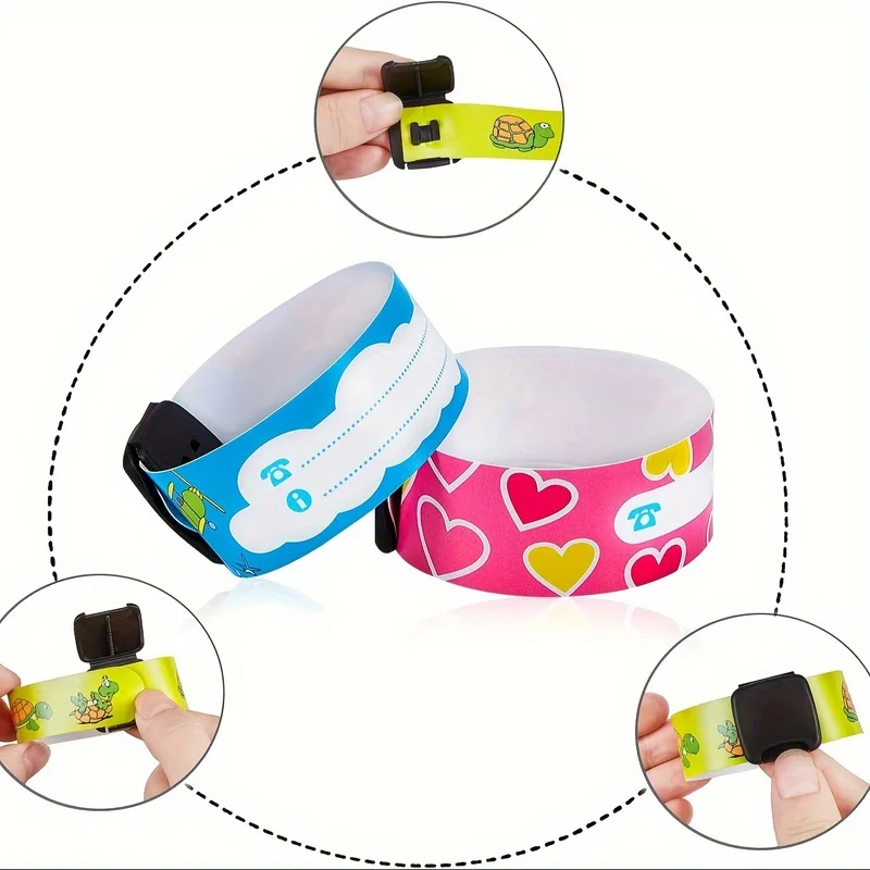 10 قطع من أساور المعصم المدرسية القابلة لإعادة الاستخدام - أساور تحمل علامة الاسم قابلة للتعديل للأطفال والأنشطة الفصول الدراسية والرحلات الميدانية وأحداث التعلم