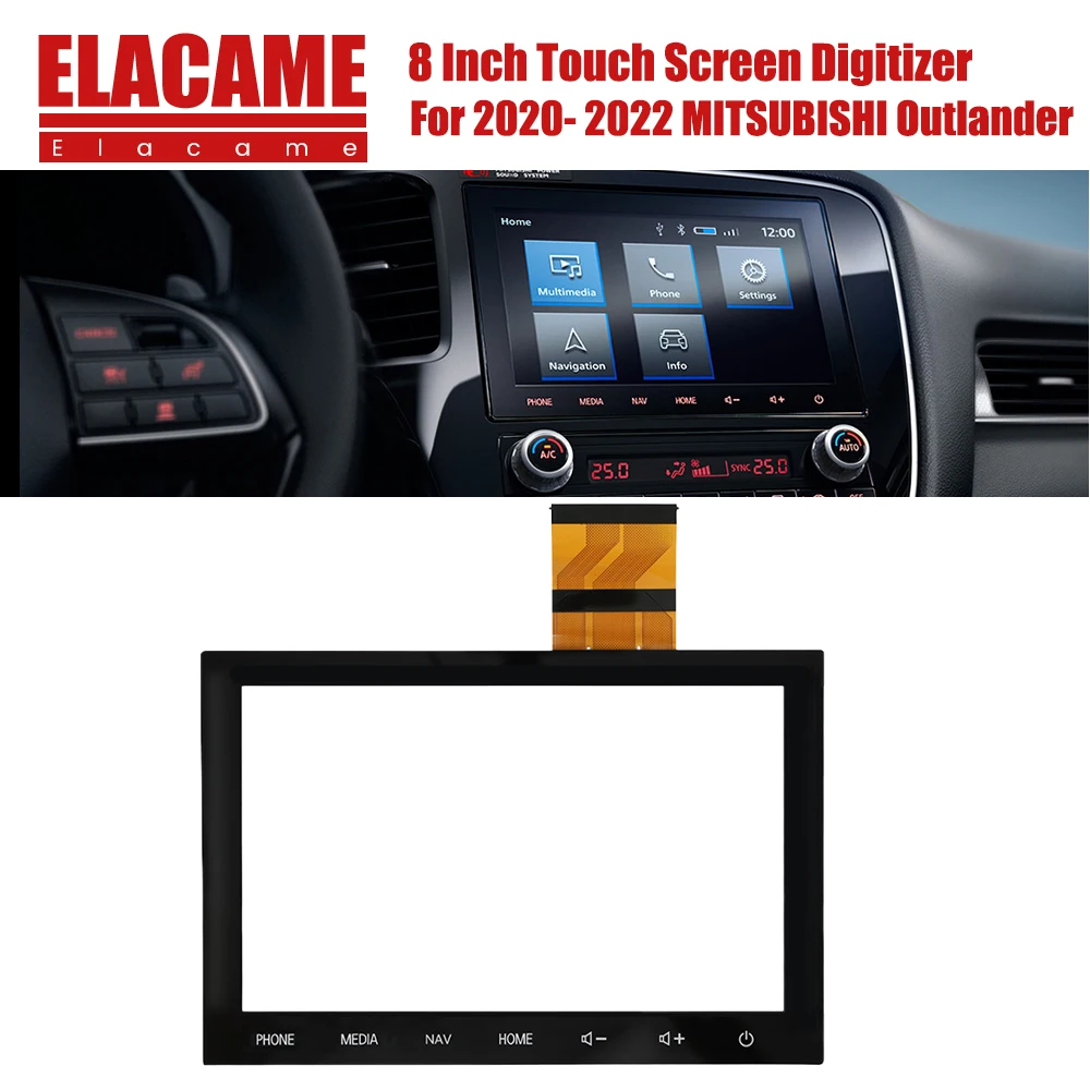 8 Inch Touch Screen Digitizer for Mitsubishi Outlander Radio NAV 2020-2022 Year Media Replacement Parts 8740A040 8740A130