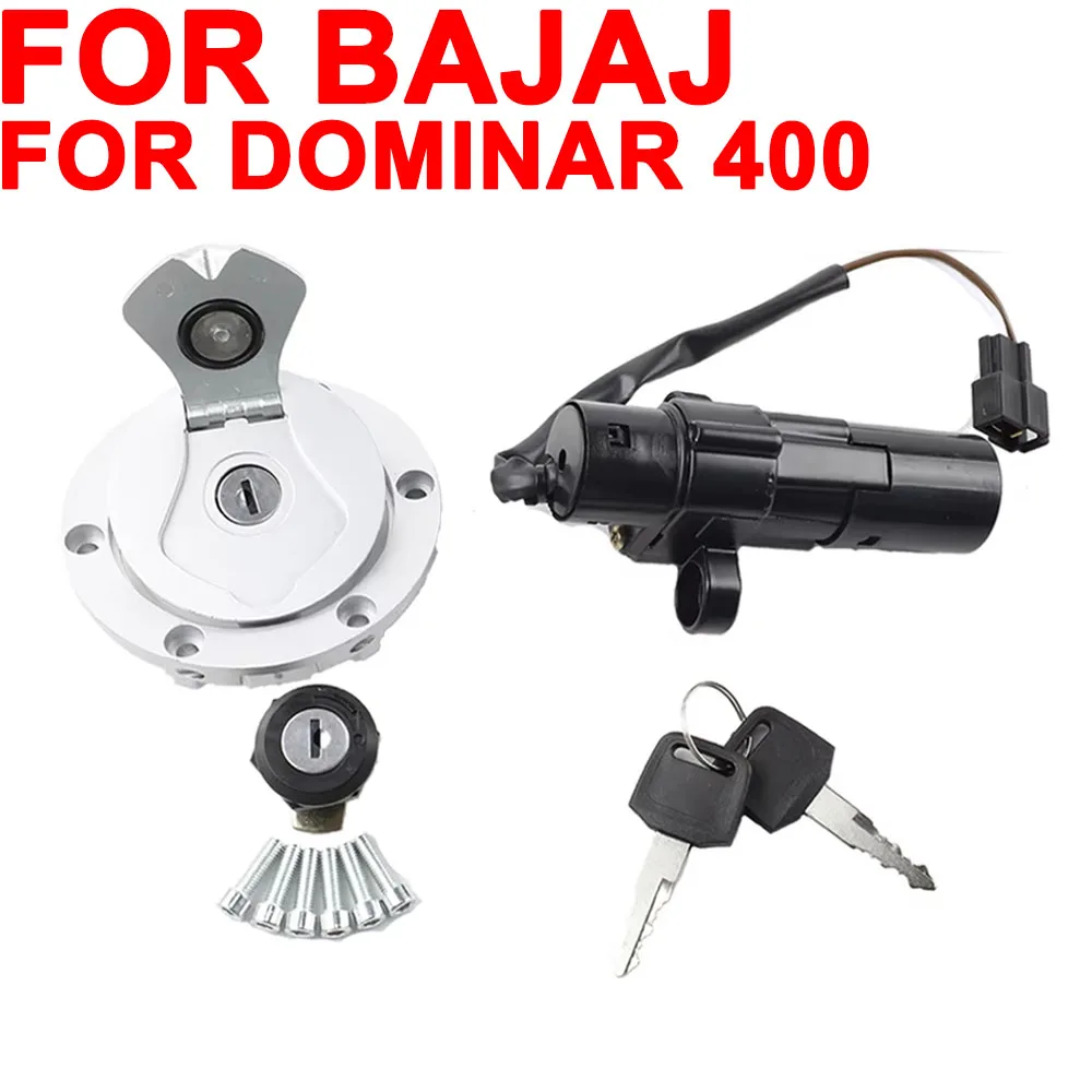 Accesorios para motocicleta, interruptor de encendido, cerradura de llave de arranque, tapa de tanque de combustible, cerradura de asiento, juego de llaves de cerradura de puerta eléctrica para Bajaj Dominar 400