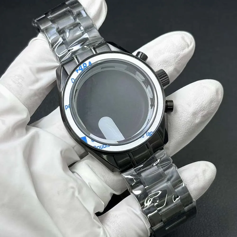 Black/Silver 40mm stainless steel case, 32.5mm dial | 20mm strap, compatible with VK63 quartz movement watch accessories