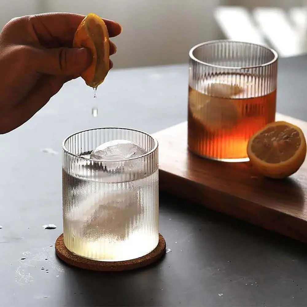 

Vertical Stripe Japanese Kitchen Supplies Whiskey Drinking Glasses Home Coffee Mug Drinkware Glass Cup Tea Cup