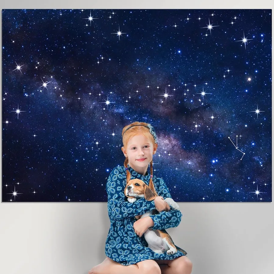 Aveza Starry Night Sky ฉากหลังด้านนอก Galaxy วันเกิดพื้นหลัง 8x6ft เนบิวลาดาวธีมปาร์ตี้ Drations สําหรับ Boy