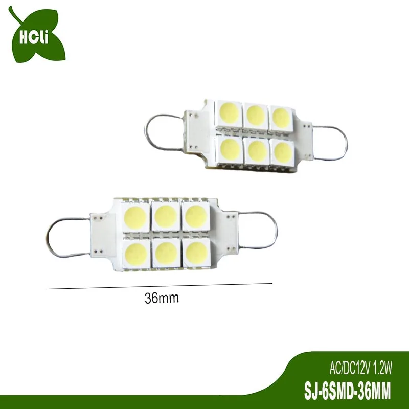 Hot Sales 36mm Festoon 12V 1.2W Bulb LED Car Dome Light Auto Interior Lamp Reading License Plate Light free shipping 50pcs/lot